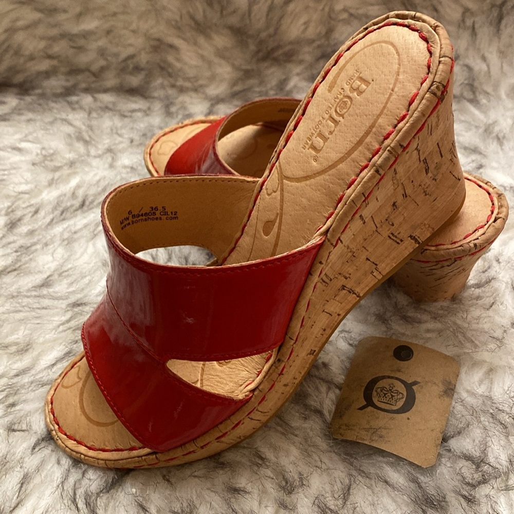 NEW BORN red patent leather hand crafted wedges - Picture 8 of 12
